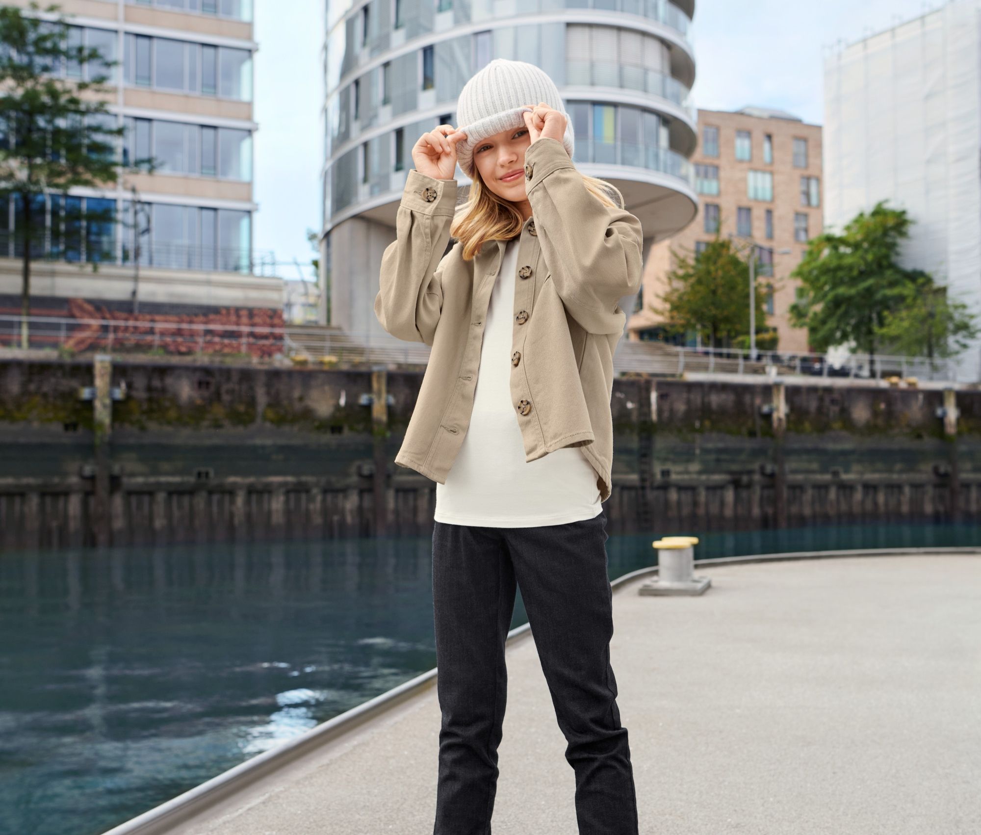 Thumbnail - Tchibo - Kinder-Denimjacke - Mädchen - Gr. 134/140 - beige
