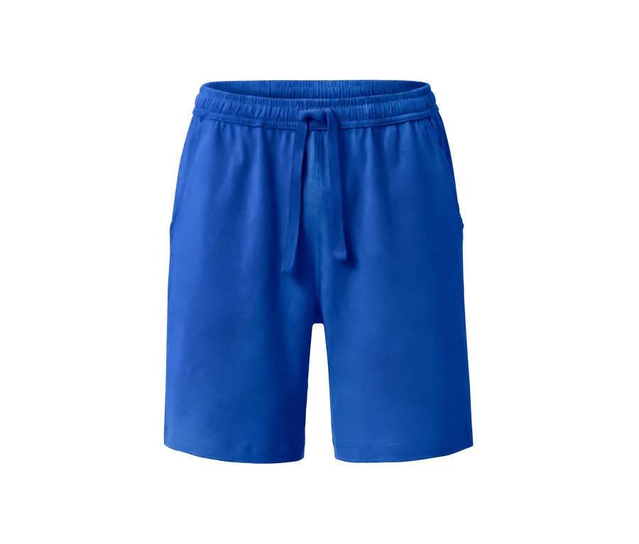 Blaue Relaxshorts mit Kordelzug.