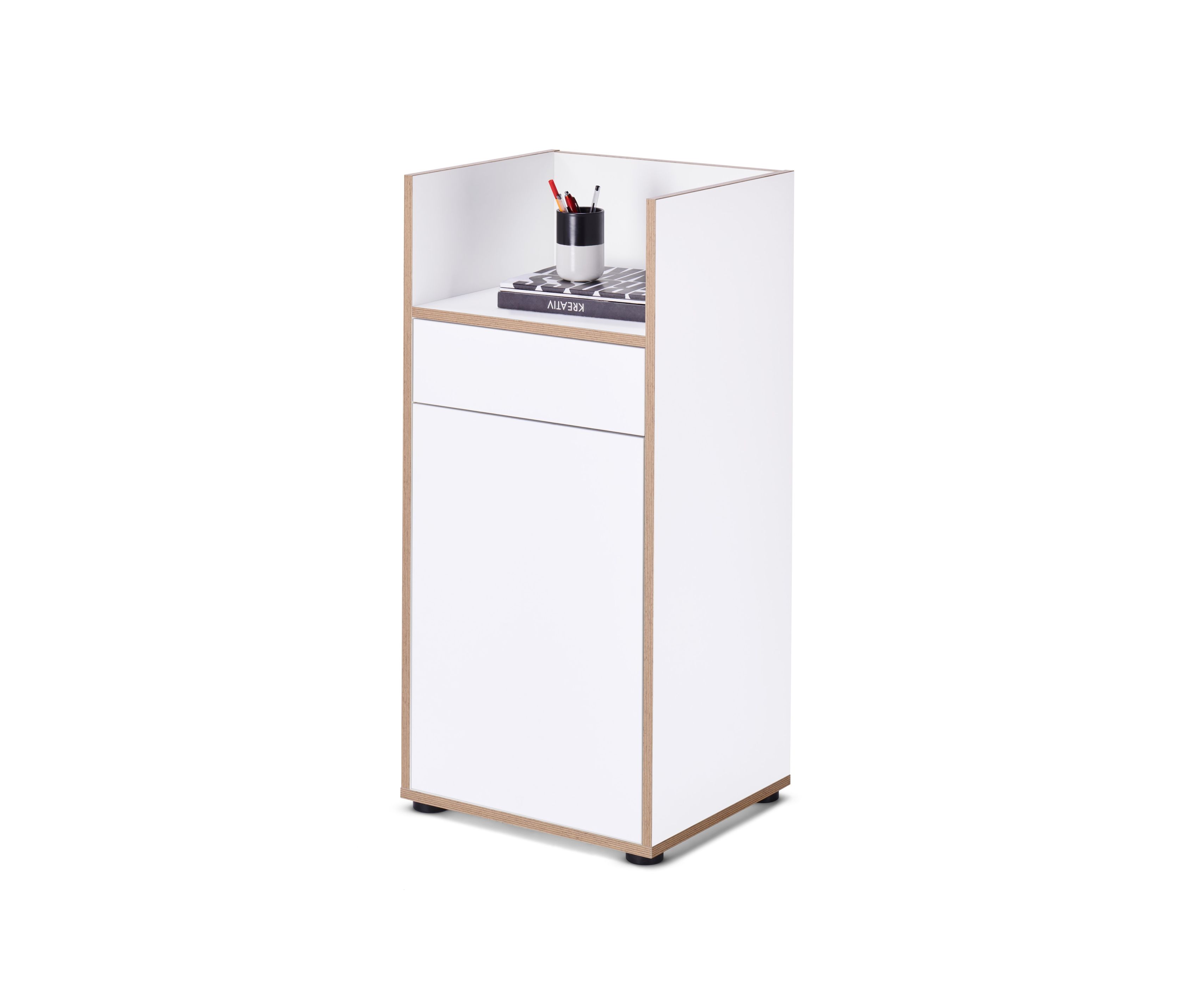 Thumbnail - Tchibo - Kleiner Büroschrank mit Furnierkante - 45x40x97cm - braun - Holz / Kunststoff