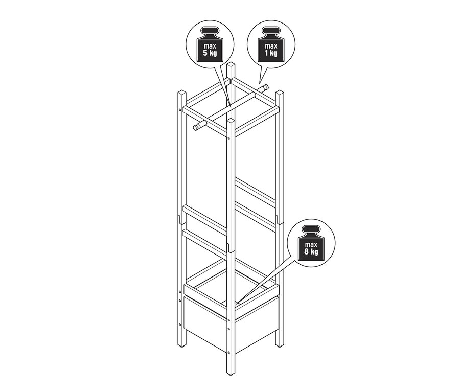 Zeichnung eines Garderobenständers.