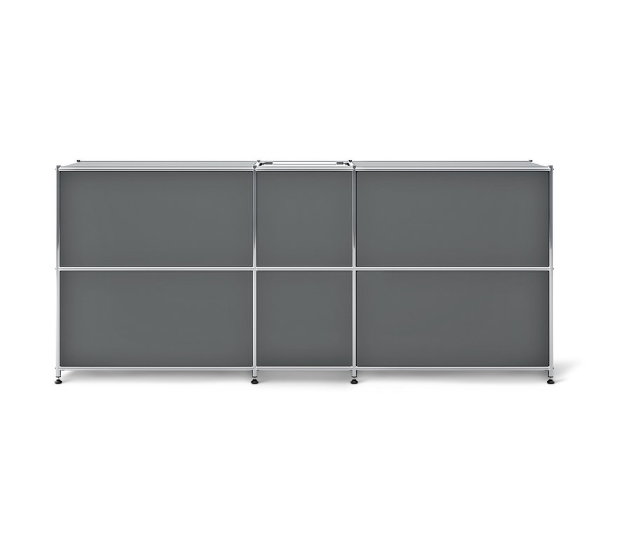 Graues Sideboard Metall »CN3« mit 4 Klappenfächern.