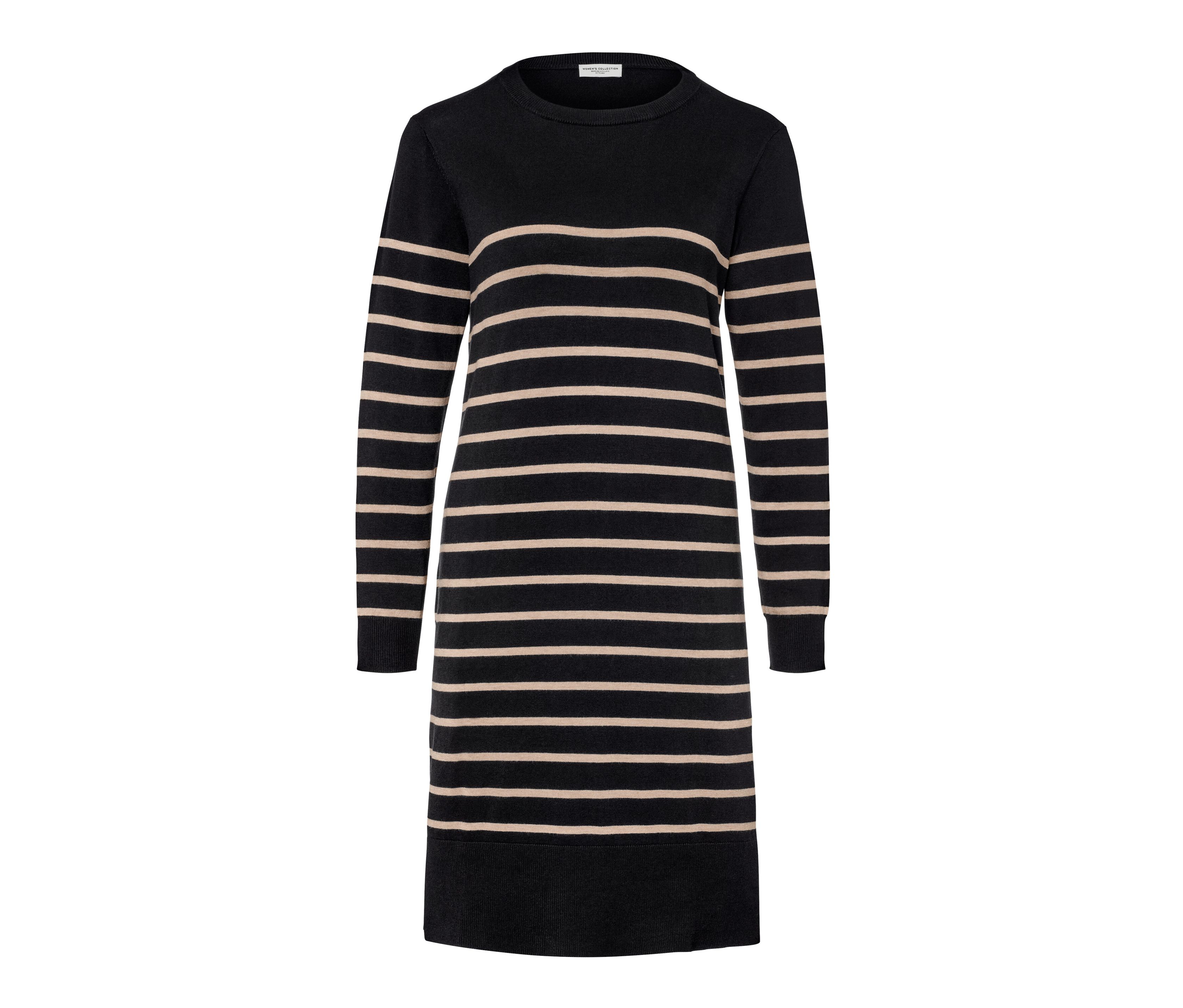 Tchibo - Gestreiftes Feinstrickkleid - Damen - Gr. XXL - schwarz/gestreift