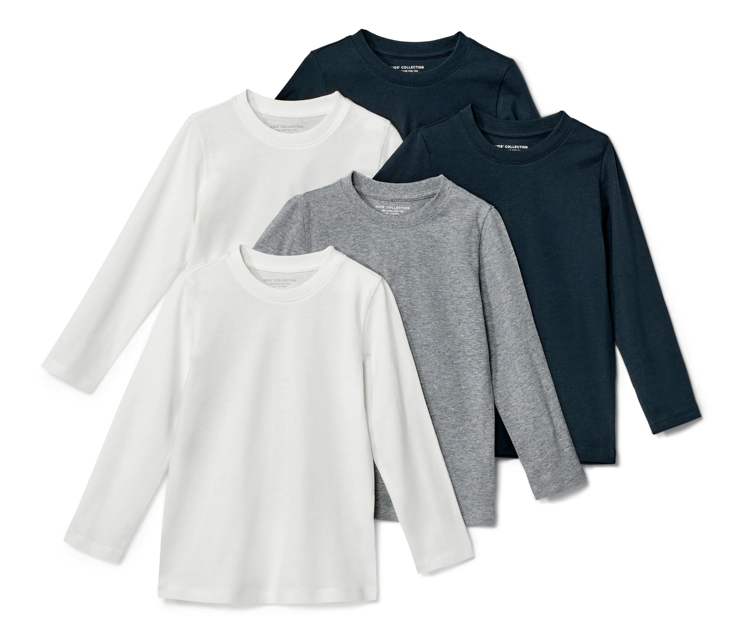 2x 1 günstig Kaufen-Tchibo - 5 Kinder-Langarmshirts - Herren - Gr. 110/116 - creme/print. Tchibo - 5 Kinder-Langarmshirts - Herren - Gr. 110/116 - creme/print <![CDATA[5 Kinder-Langarmshirts Farbe: 2x creme, 1x grau meliert, 2x navy Material: 100% Baumwolle Sonstige Hinweise