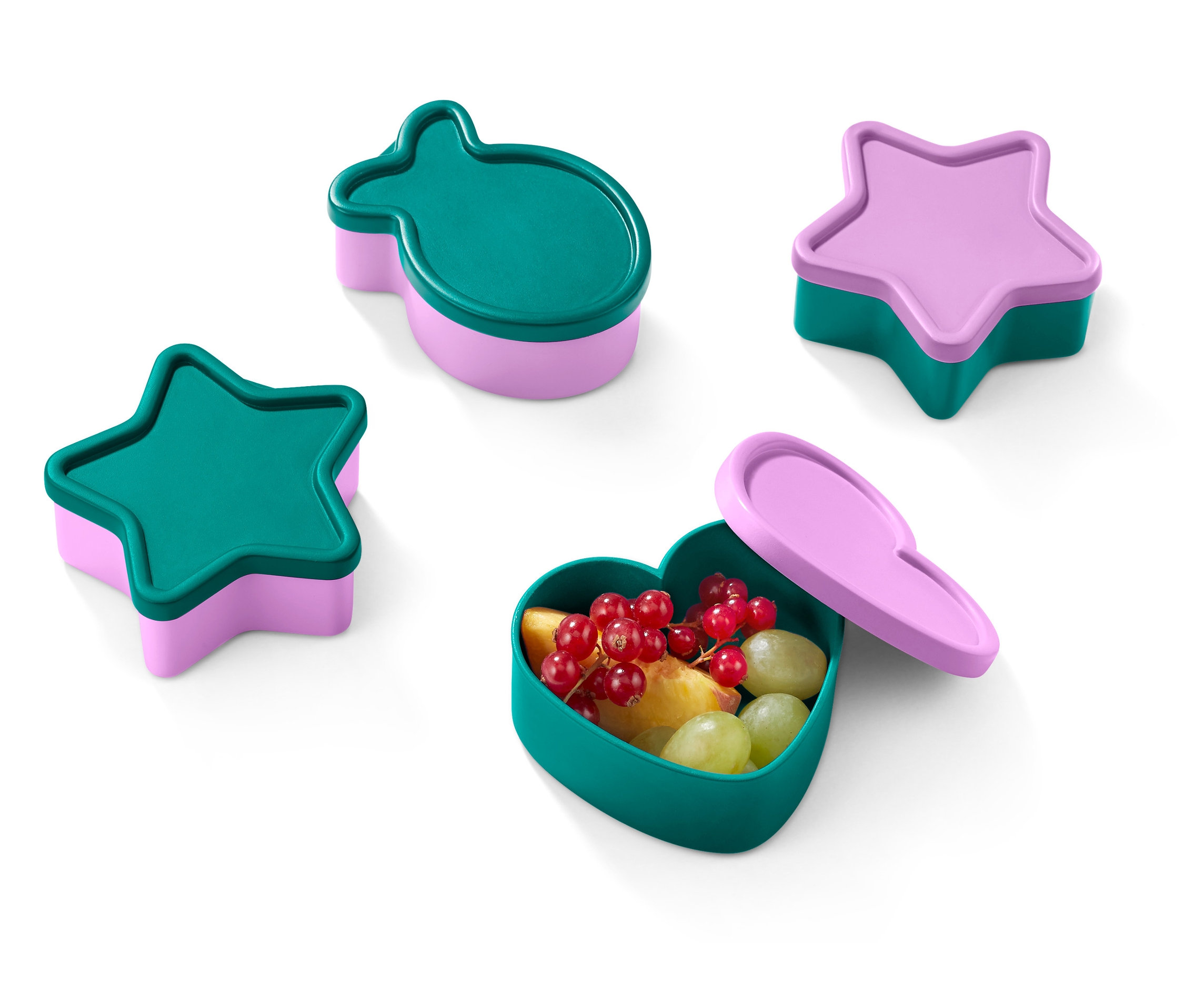 Tchibo - 4 Snackdosen - violett - Kunststoff