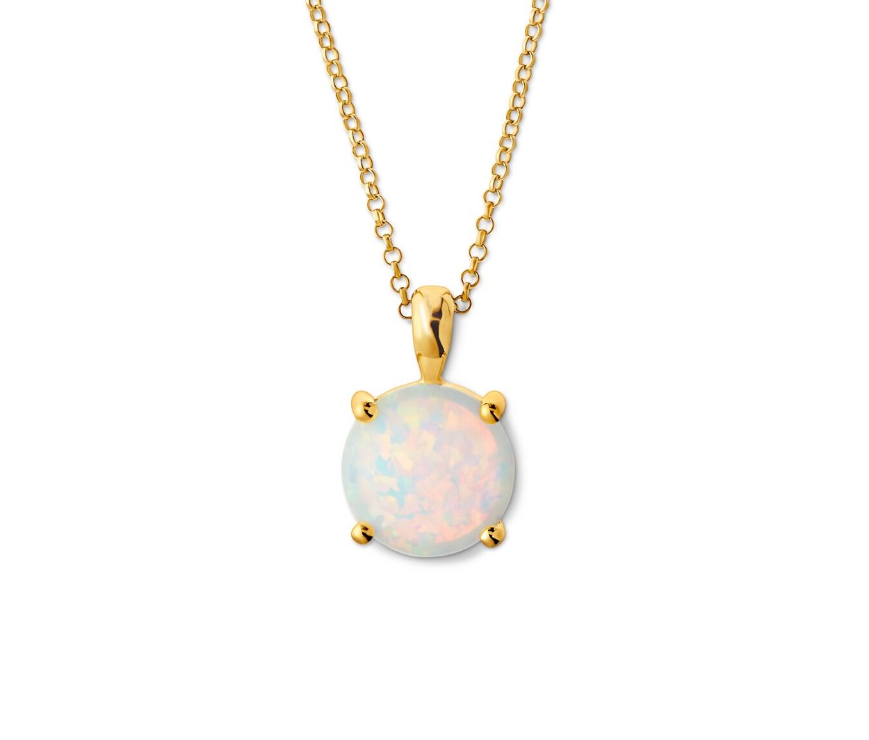 Tchibo - 925 Silber Kette mit synthetischem Opal - weiß