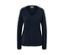 Marineblauer Strickpullover mit V-Ausschnitt.