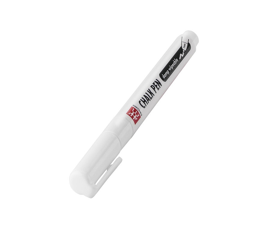 Weißer ZWILLING Kreidemarker mit Kappe.