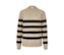 Gestreifter Strickpullover in Beige und Schwarz.