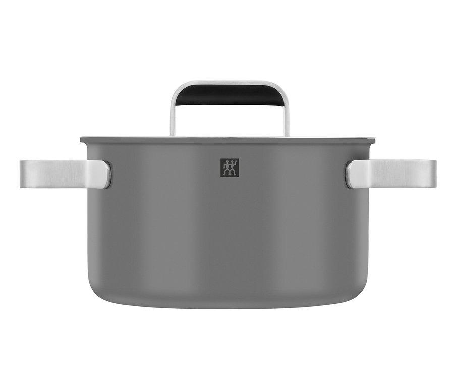 Grauer ZWILLING PURE Edelstahl-Kochtopf.
