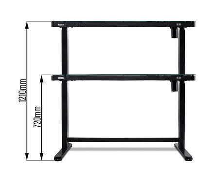 MEDION® höhenverstellbarer Schreibtisch, schwarz, 120 x 60 cm.