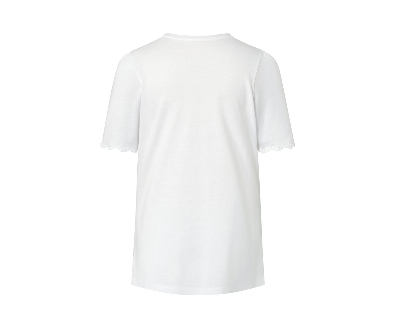 Weißes Shirt mit Raffung.