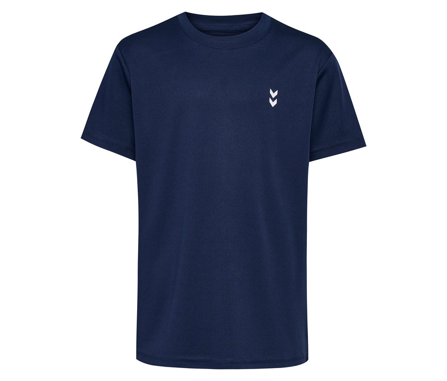 Dunkelblaues HUMMEL HMLJR pulse Training-T-Shirt.