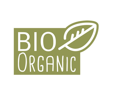 Grünes Logo mit dem Schriftzug BIO ORGANIC und einem Blatt.