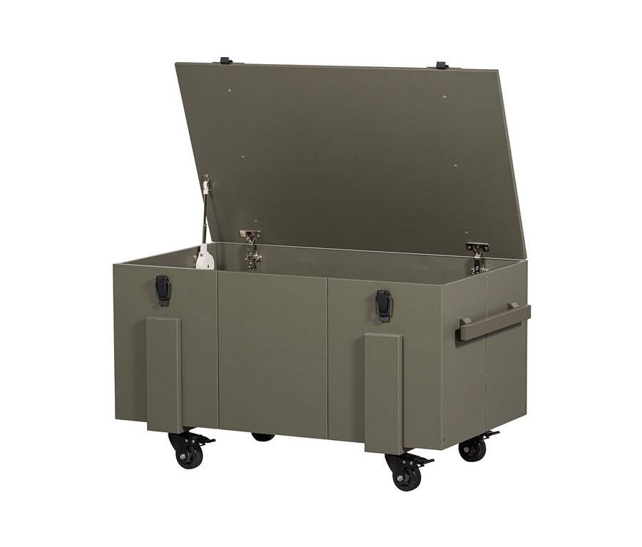 Offene Woood Aufbewahrungskiste »Bobby«, kiefer forest, auf Rädern.