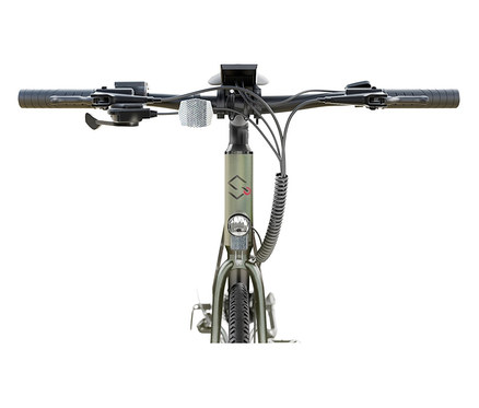 Draufsicht auf einen Fahrradlenker.