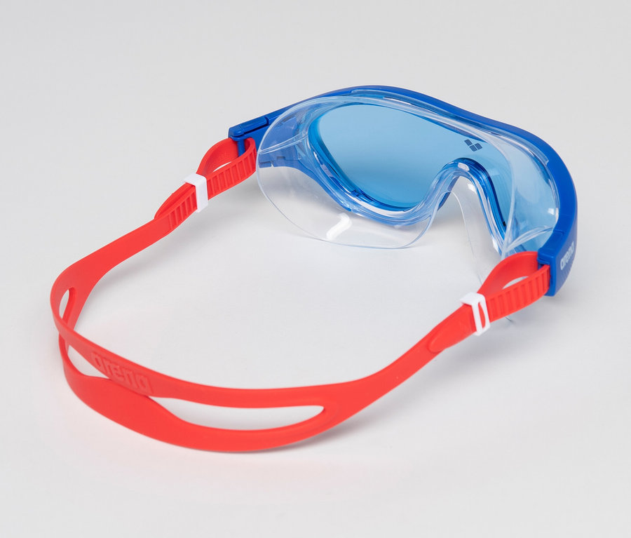 Blaue arena Junior Kinder-Schwimmbrille The One Mask auf weißem Hintergrund.