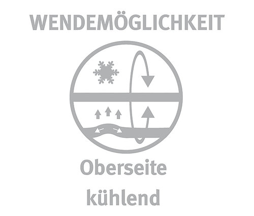 Symbol für Wendemöglichkeit und kühlende Oberseite des Paradies Kopfkissens »Softy BestCool«, ca. 80 x 80 cm.
