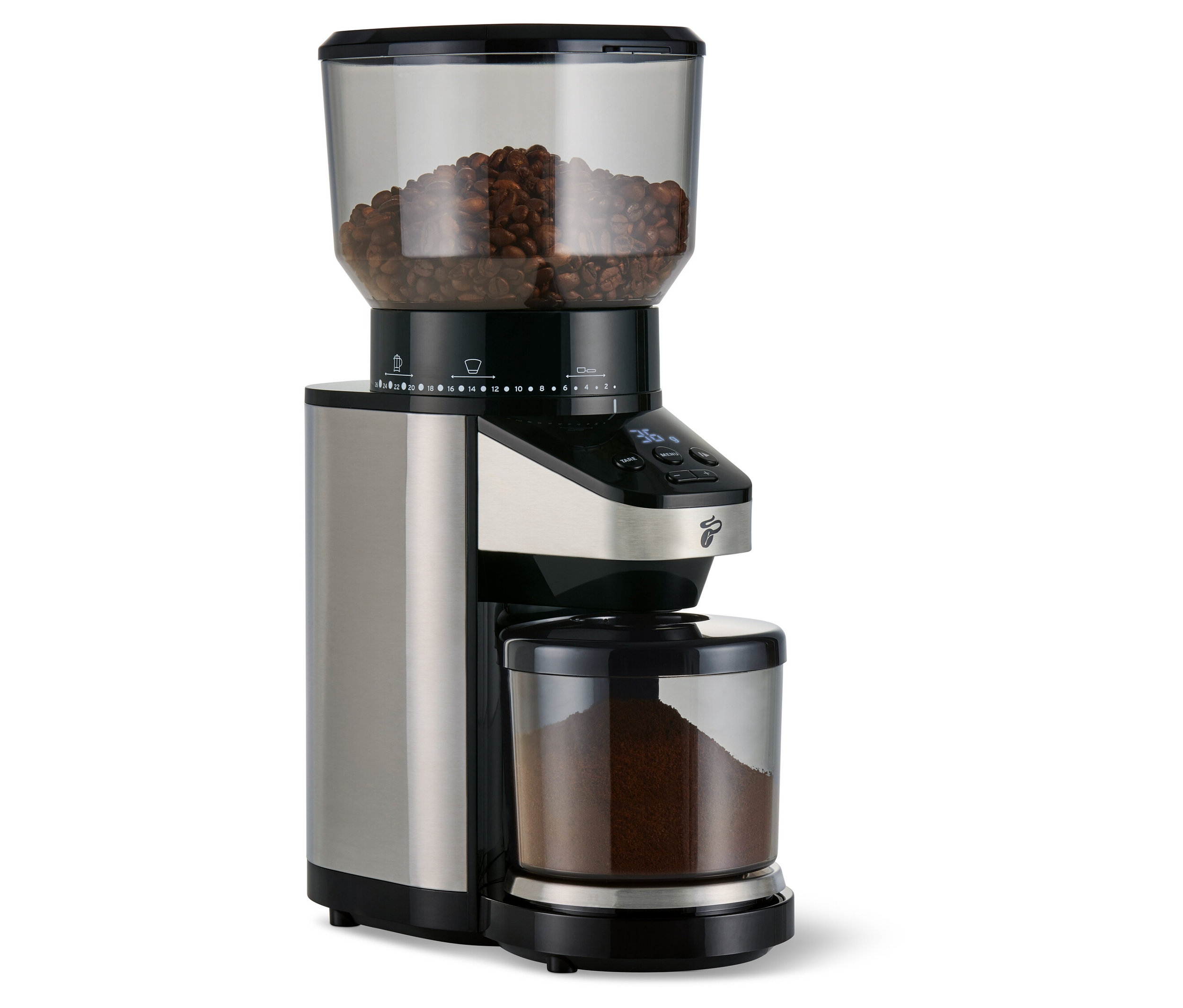 Tchibo - Kaffeemühle mit Waage - silber