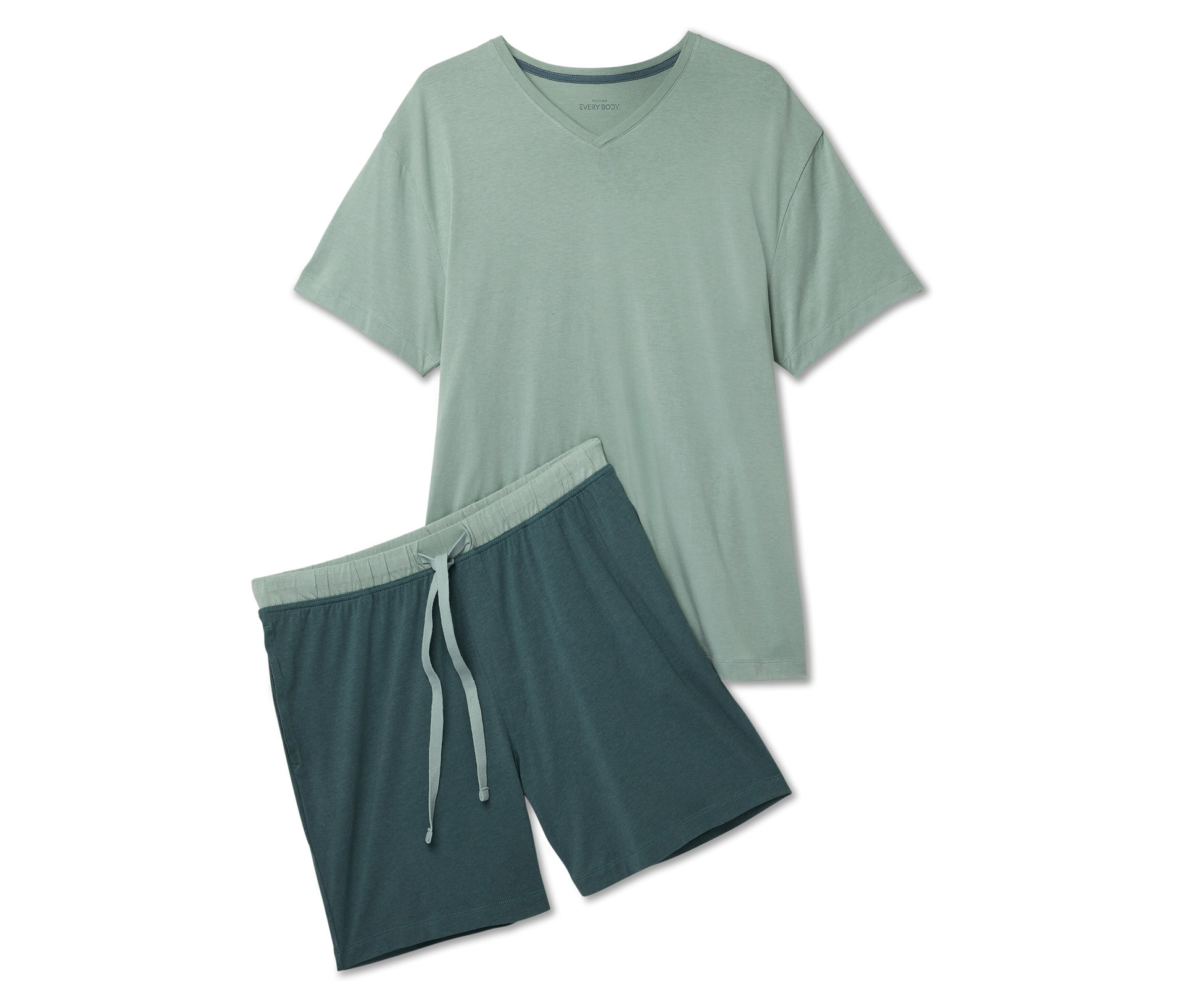Shorty-Pyjama-Set - Herren - Gr. M - petrol - petrol