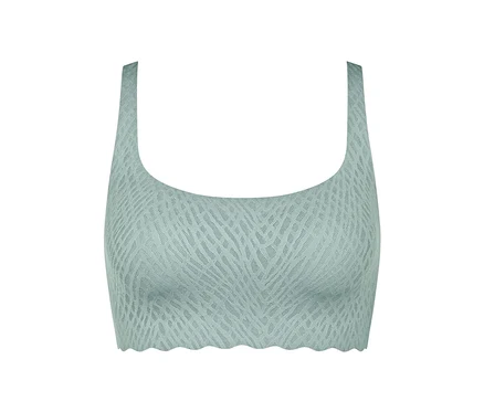 Detailansicht des sloggi ZERO Feel Bliss Top in Misty Turquoise.