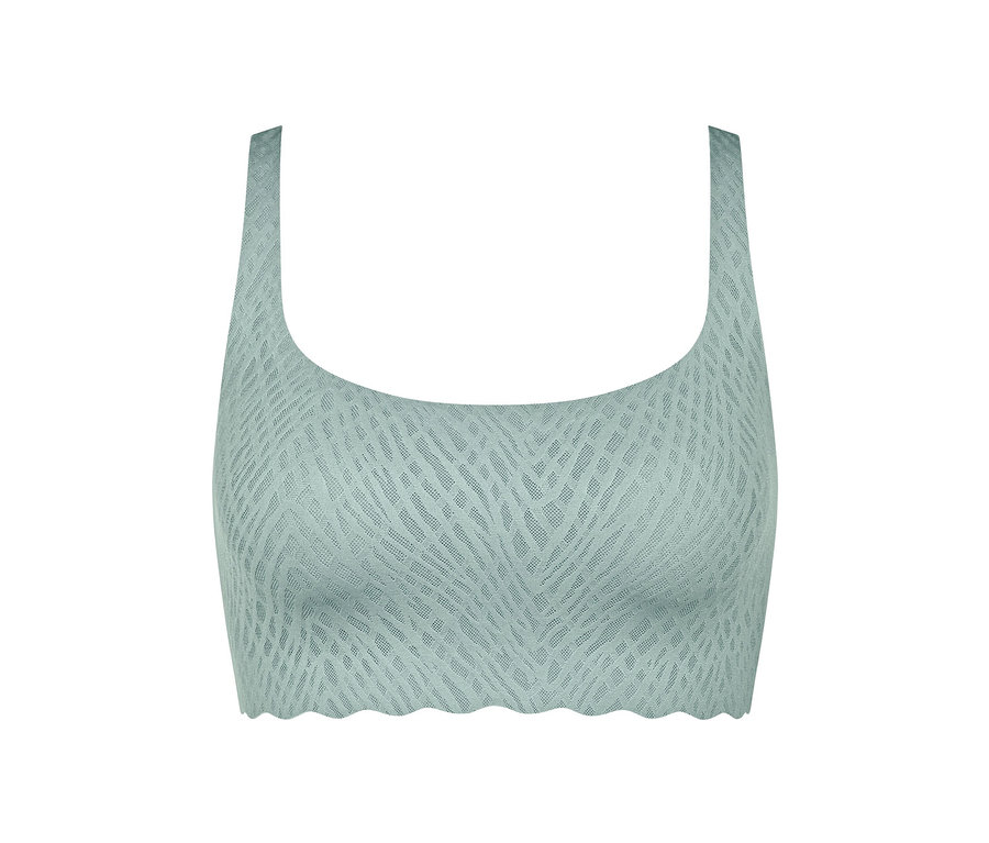 Detailansicht des sloggi ZERO Feel Bliss Top in Misty Turquoise.