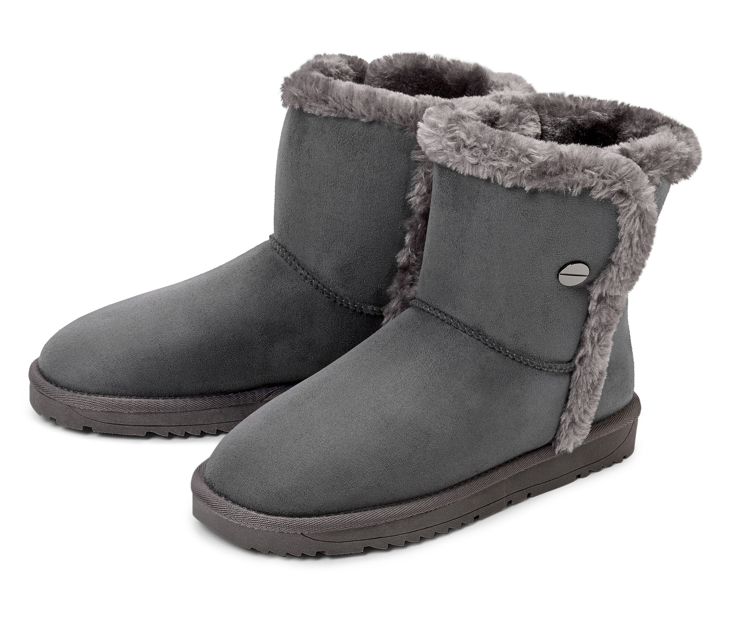 Gefütterte Boots - Damen - Gr. 41 - grau - grau