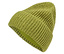 Eine grüne Strickmütze auf einem weißen Hintergrund.