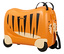 Nahaufnahme eines American Tourister »Funrider« Aufsitzkoffers im Tigerdesign.