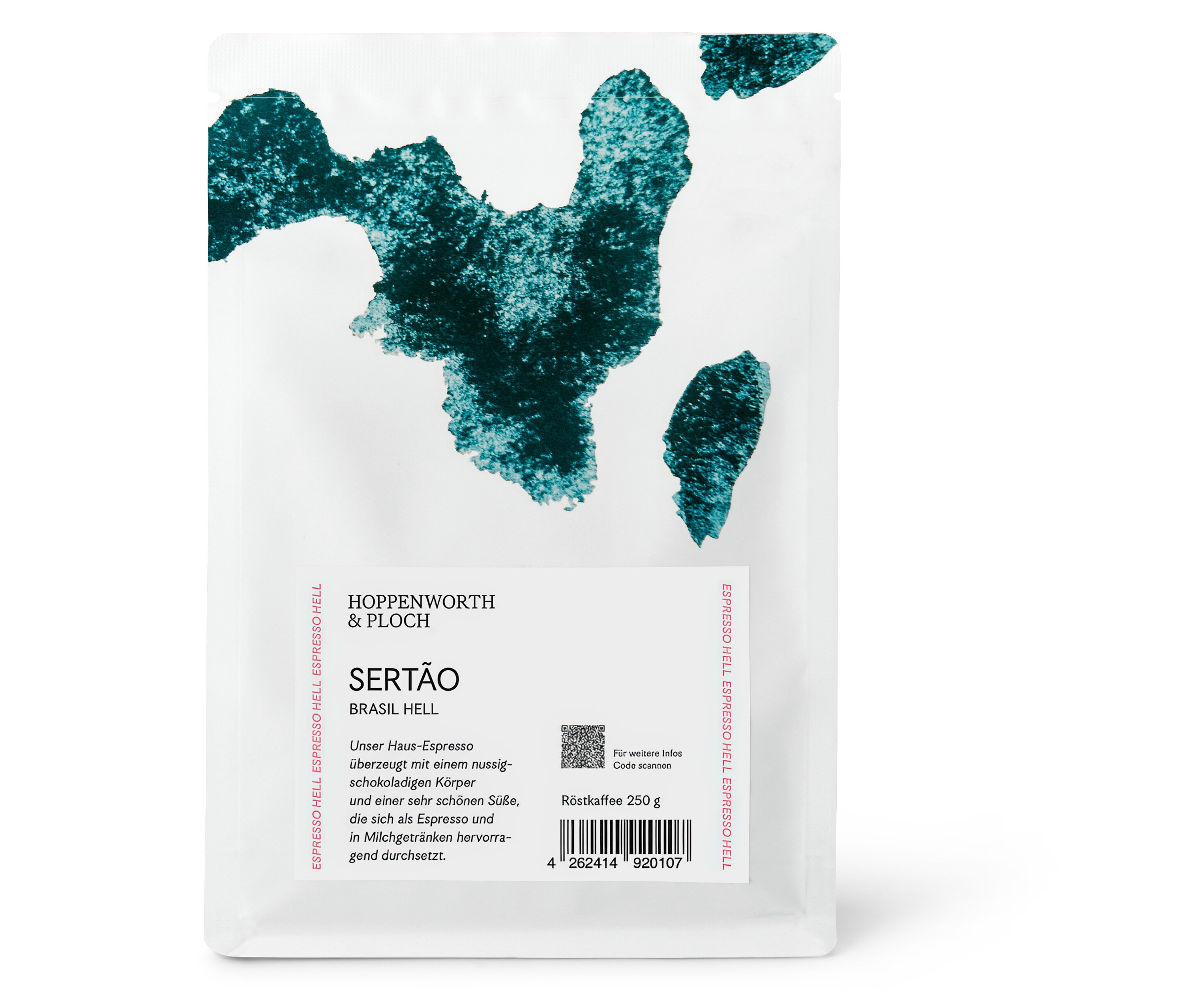 Eine Packung Hoppenworth &amp; Ploch - Sertao Espresso - 250 g Ganze Bohne.