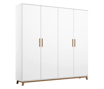 Weißer rauch Kleiderschrank »Carlsson« mit Drehtüren, 4-türig.