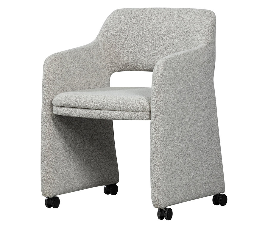 Der Woood »Lyric« Esszimmerstuhl mit Rädern ist grau.