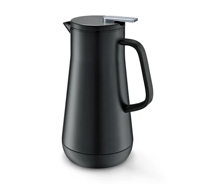 Eine schwarze Isolierkanne, 1l.