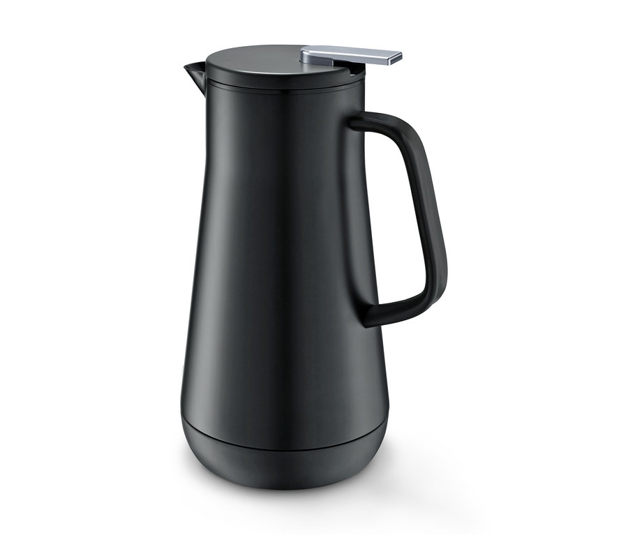 Eine schwarze Isolierkanne, 1l.