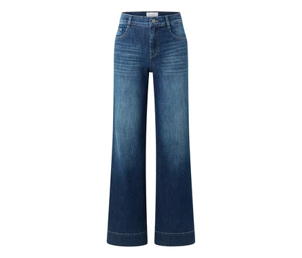 Blaue Angels Denim »Luna« Jeans mit weitem Bein, leichter Waschung und umgeschlagenen Säumen.