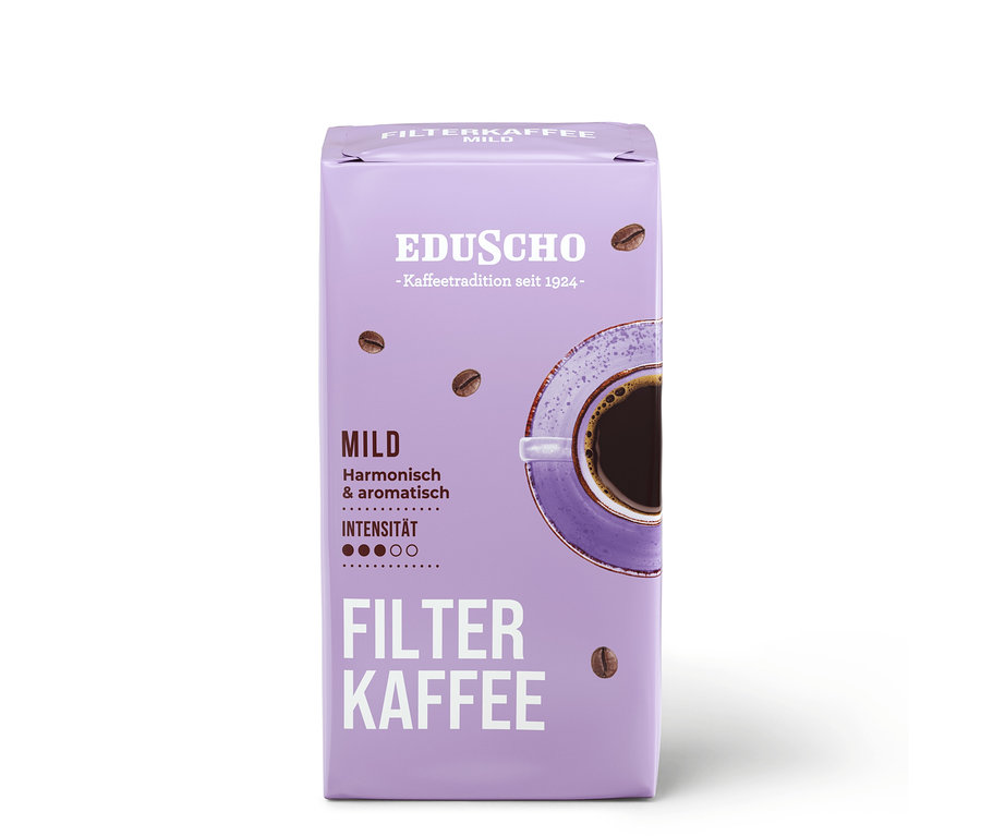 Packung Eduscho Filterkaffee Mild, gemahlen.