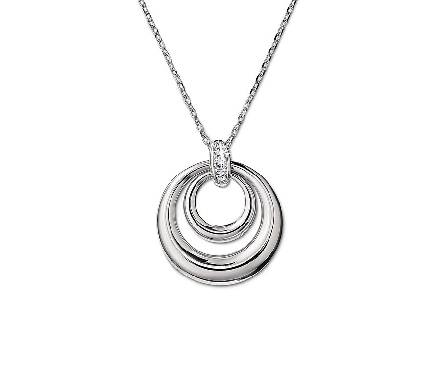 Silberkette veredelt mit Kristallen von Swarovski® mit drei Kreisen.