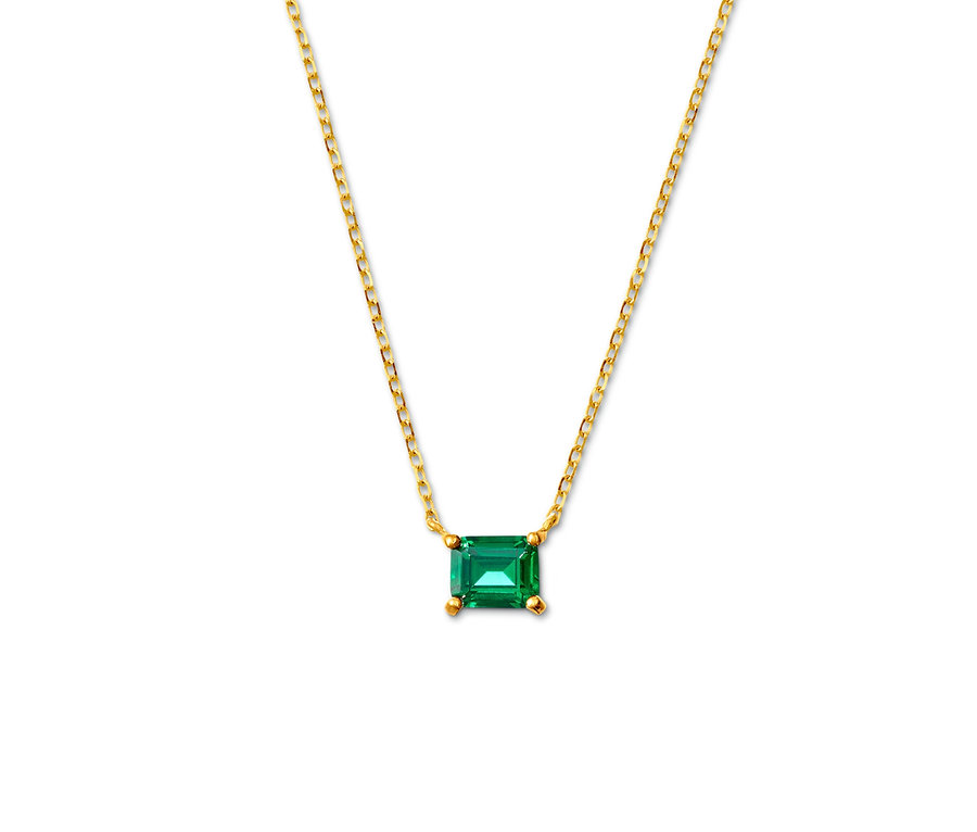 Goldkette mit grünem Zirkonia.