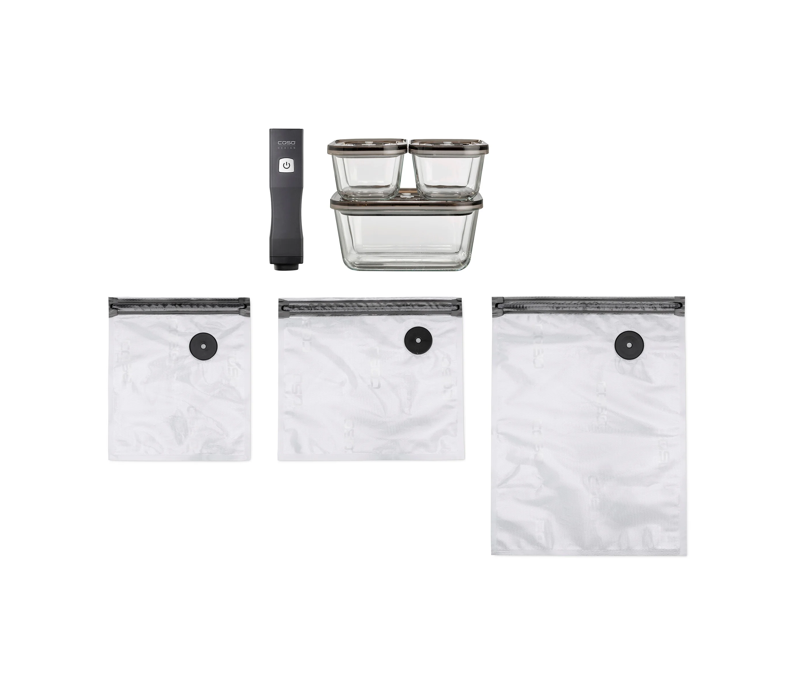 Caso Schwarz Silberfarben Vakuumierer "1169 Vacu Onetouch Eco-Set" von Baur - Image 2