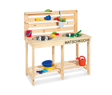 Pinolino-Matschküche »Paul« mit Spielzeug und Zubehör.