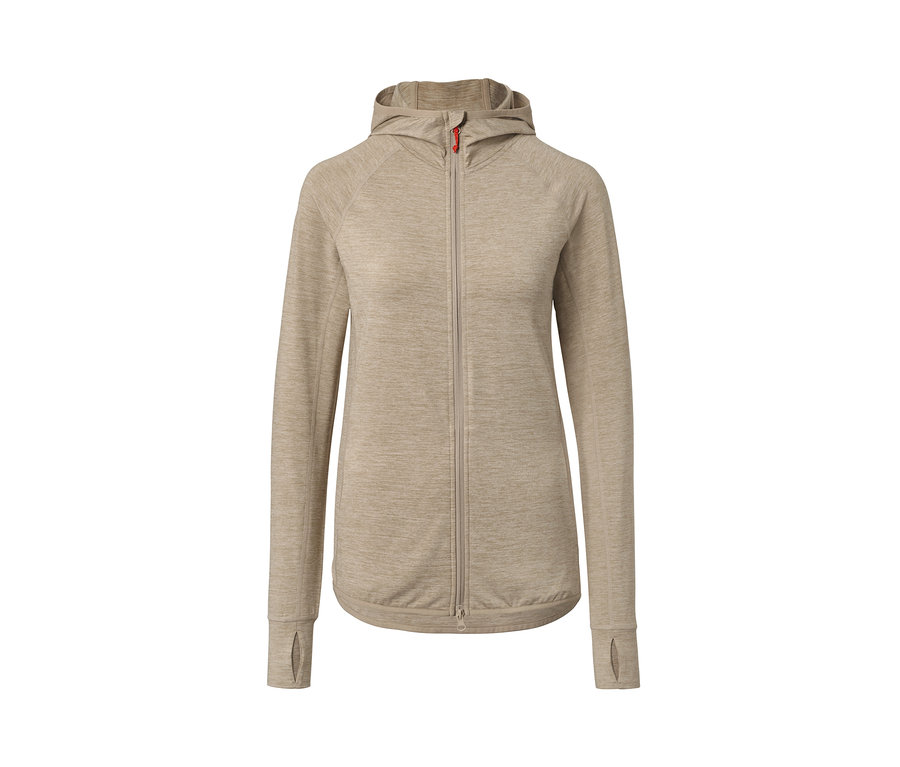 Beige Kapuzenjacke »Softtouch« mit Reißverschluss.