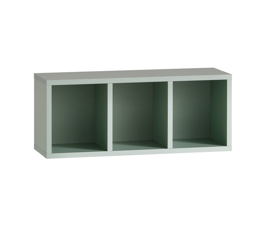 Leeres Regal »Bjarne« in Pistaziengrün mit drei Fächern.