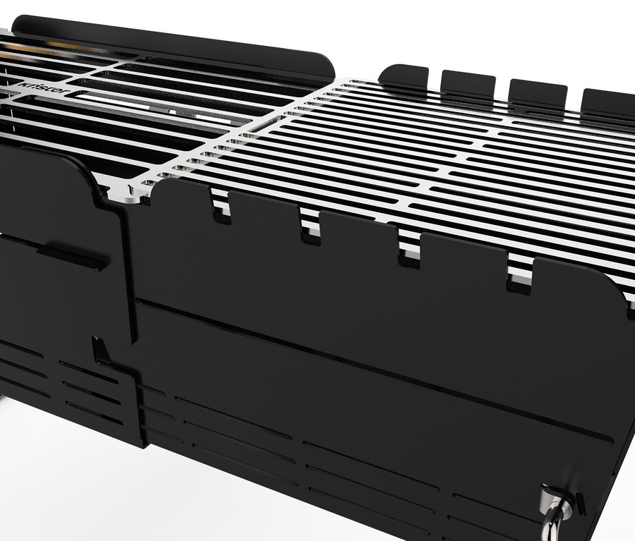 Nahaufnahme eines schwarzen Knister Grill »Original«.