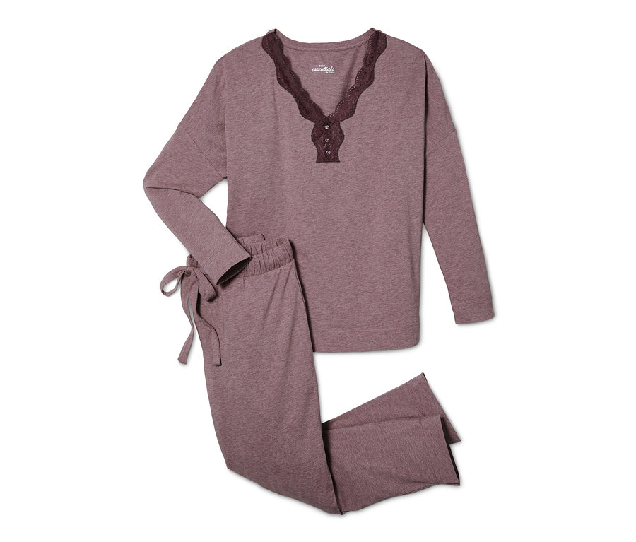 Lila Pyjama mit Spitze