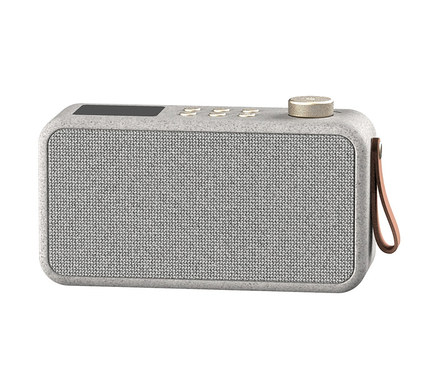 Graues Kreafunk Care Bluetooth®-Radio »aTUNE« auf weißem Hintergrund.