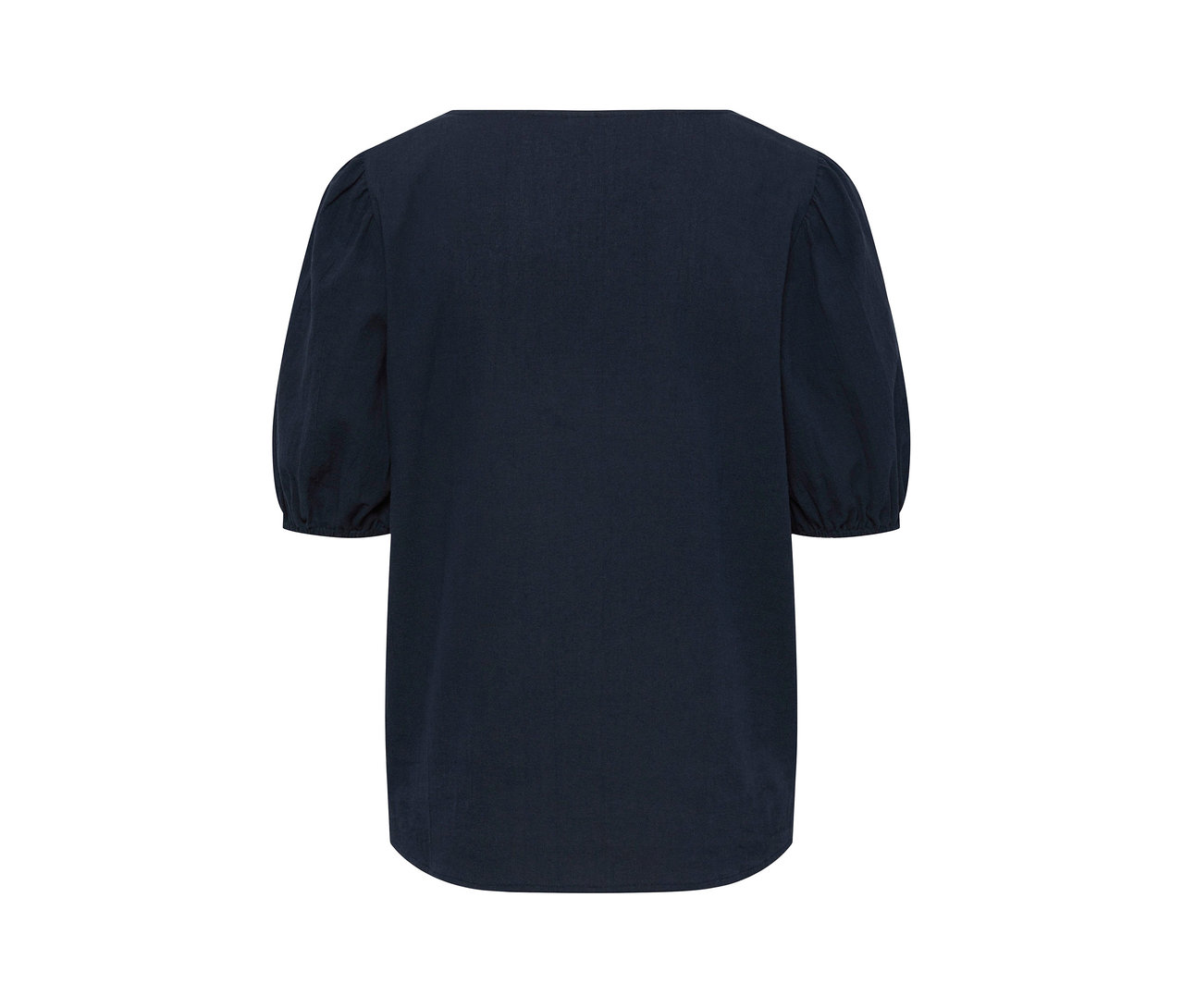 Detailaufnahme einer blauen Bluse.