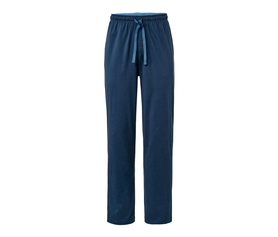 Blaue Jersey-Pyjamahose mit Kordelzug.