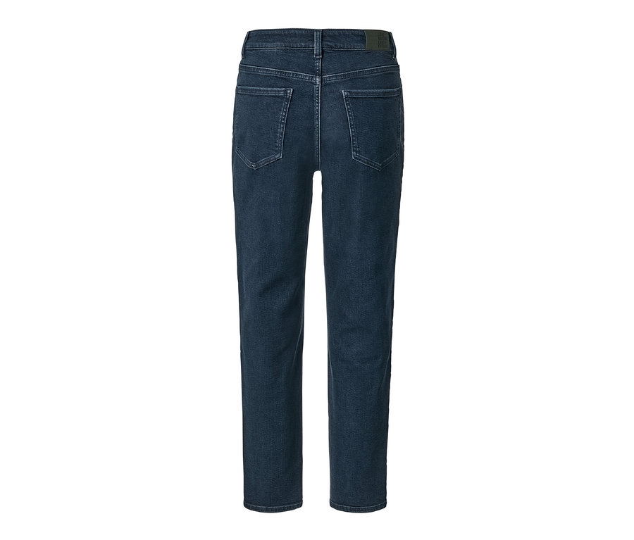 Detailansicht der Rückseite einer High-Waist-Jeans.