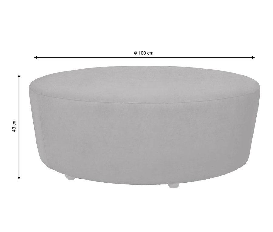 Abbildung eines grauen Sitzpuffs der Marke ADA trendline, Modell Randy, Medium.