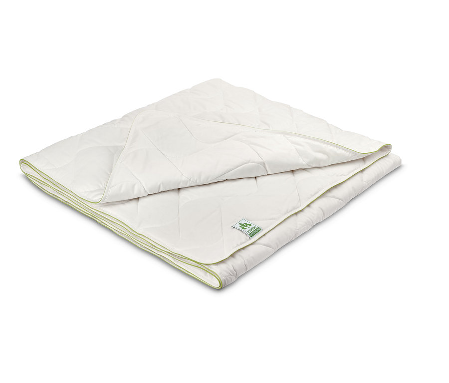 Gefaltetes, weißes irisette® greenline Baumwoll-Steppbett.
