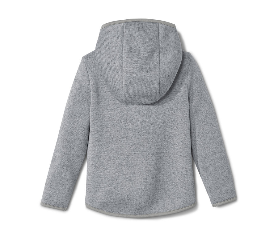 Rückansicht der Kinder-Strickfleecejacke.